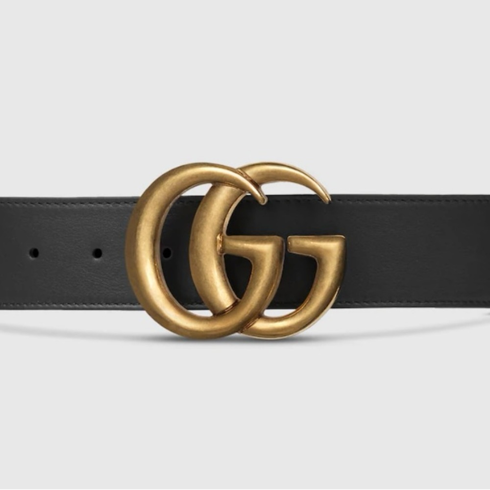 Gucci Black Belt with Gold Buckle